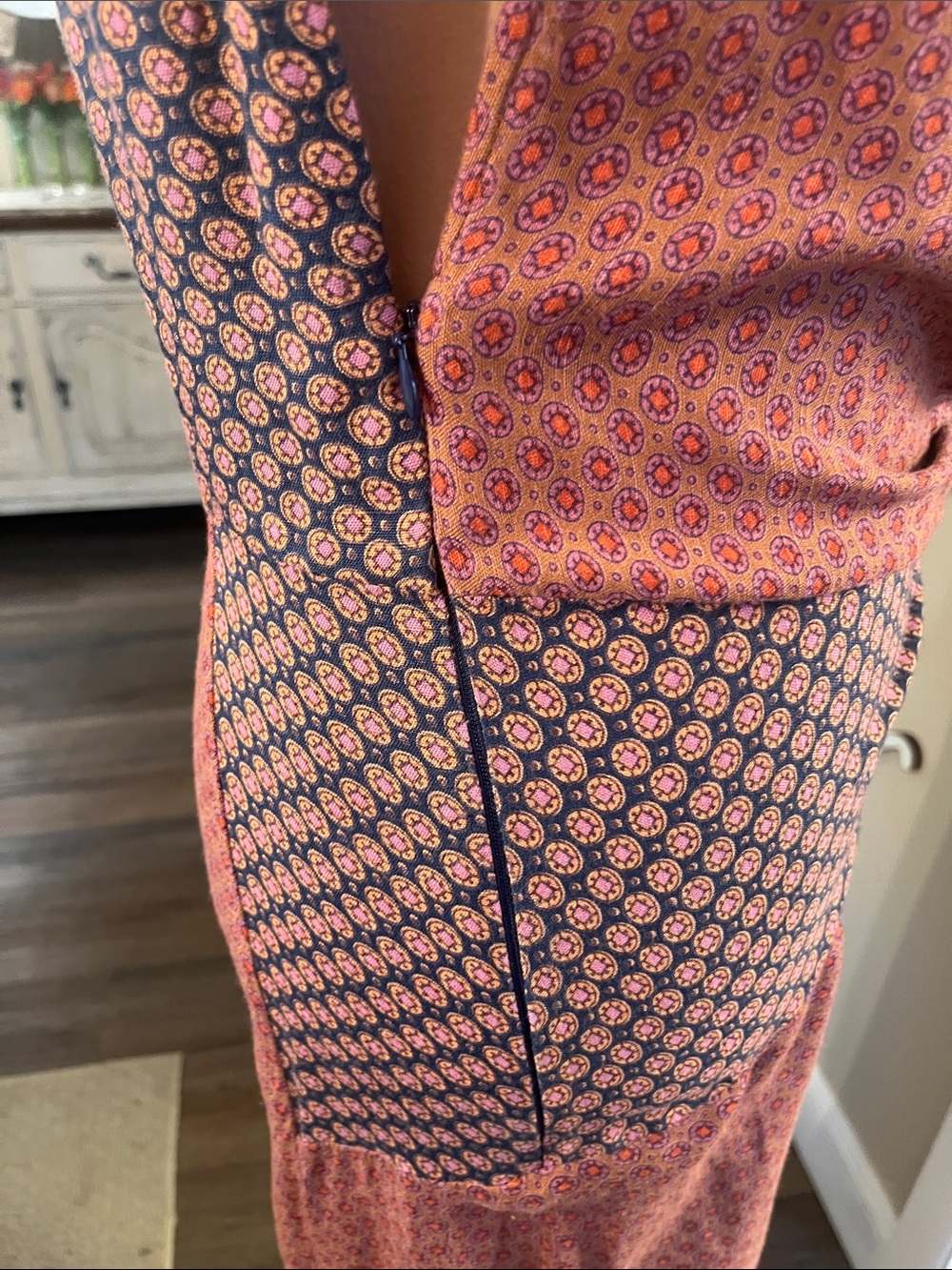 Free People Rust Multi-Pattern Knot Front Maxi Dress - Picture 7 of 8